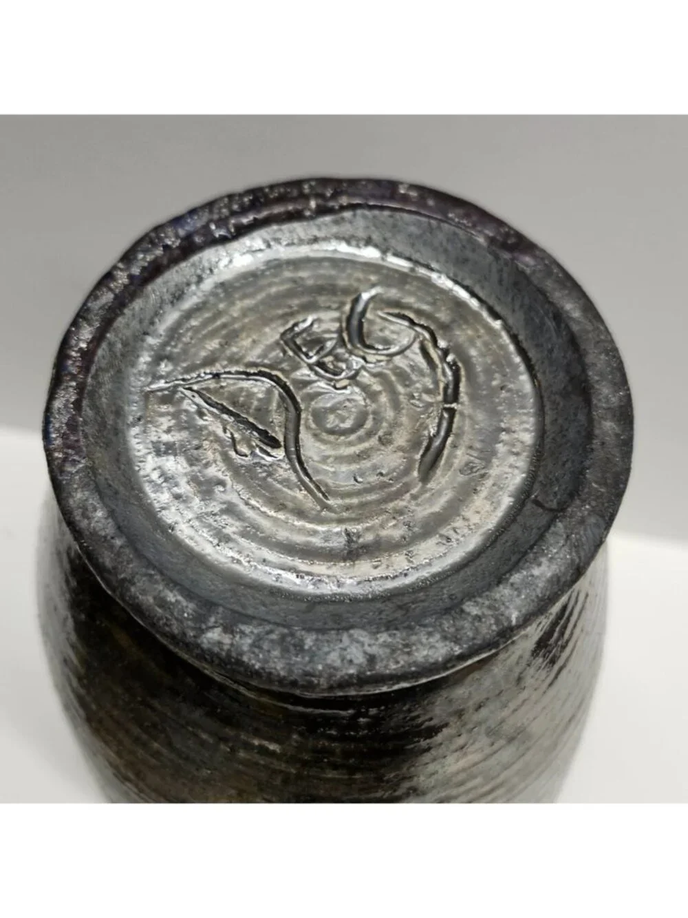Raku Pottery Vase Earth Tones 7.75